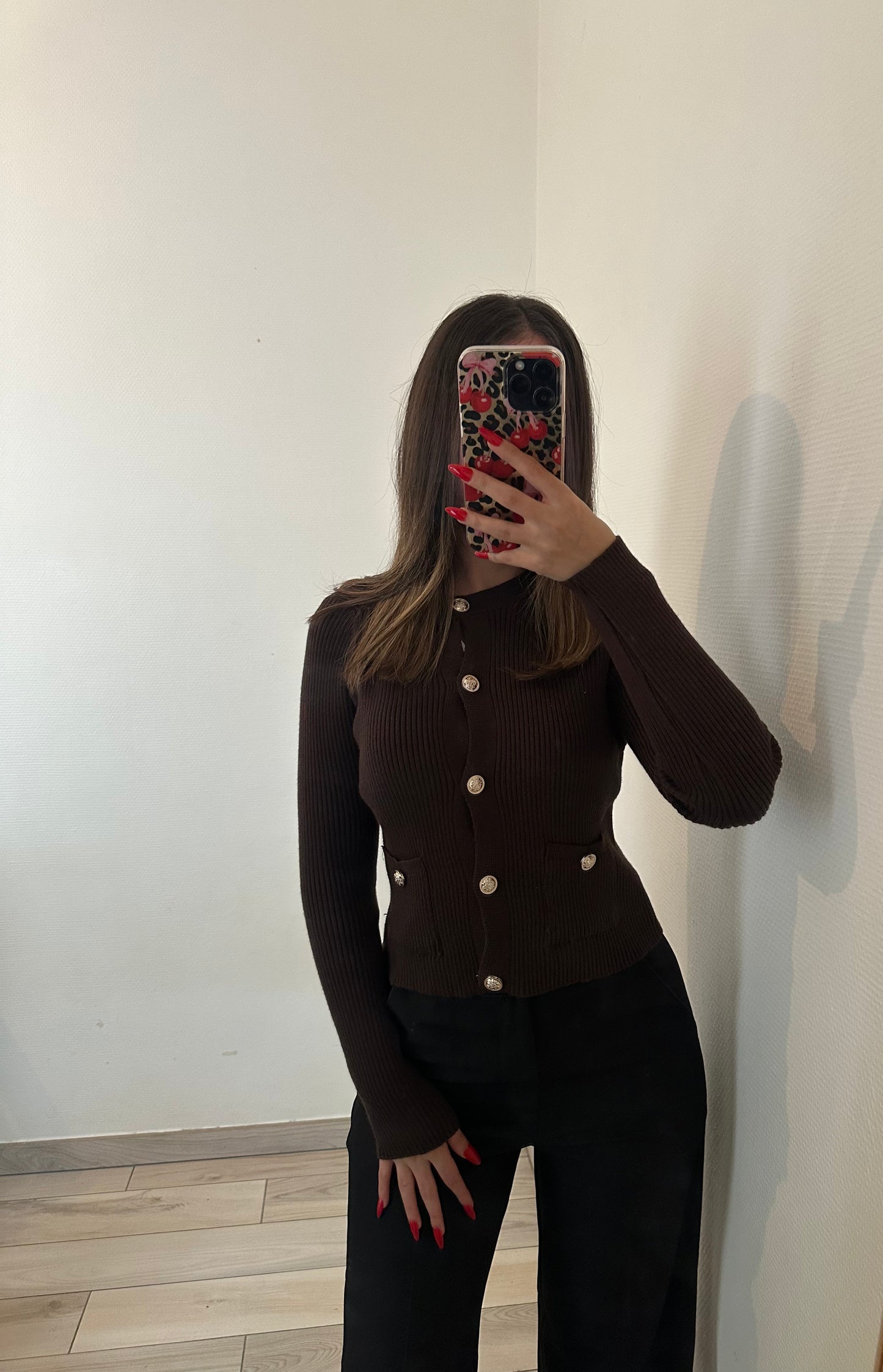 Haut boutonnée - chocolat